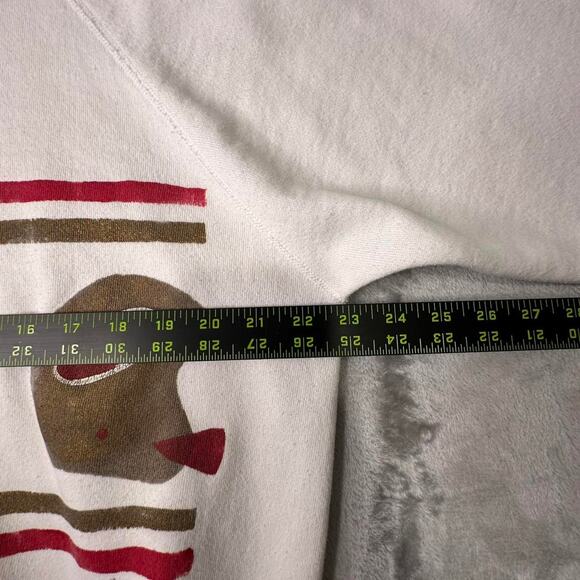 Vintage 80’s San Francisco 49er’s NFL White 3 Helmets AOP Crewneck Sweatshirt XL - Picture 5 of 6